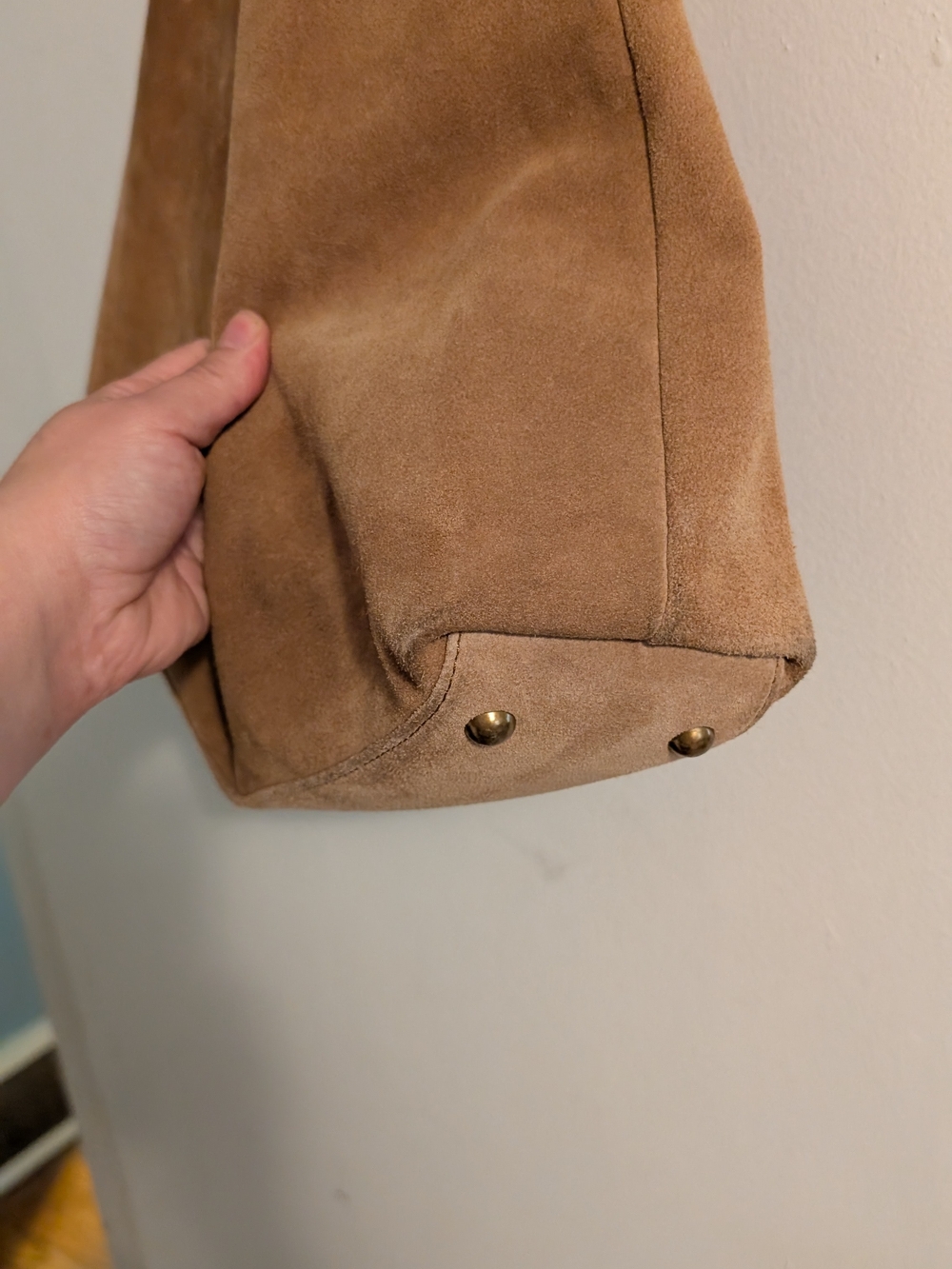 Tan Suede Knotted Hobo Bag - Picture 2 of 10